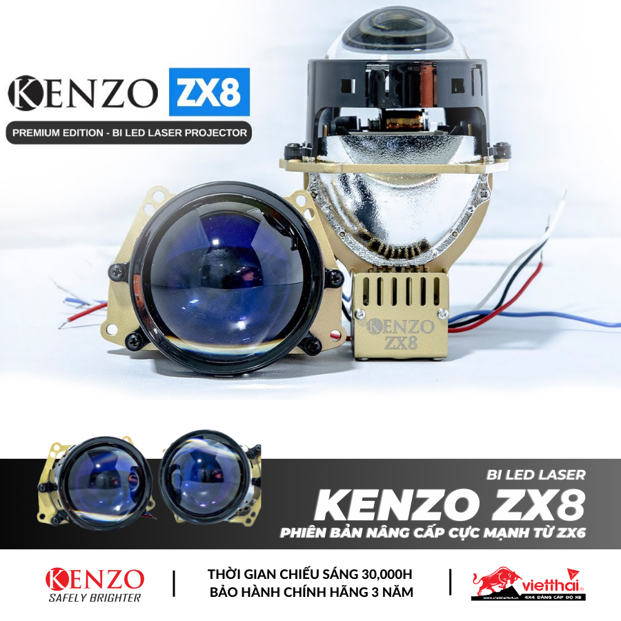 Bi Led Laser Kenzo ZX8 – Phiên bản nâng cấp cực mạnh từ ZX6