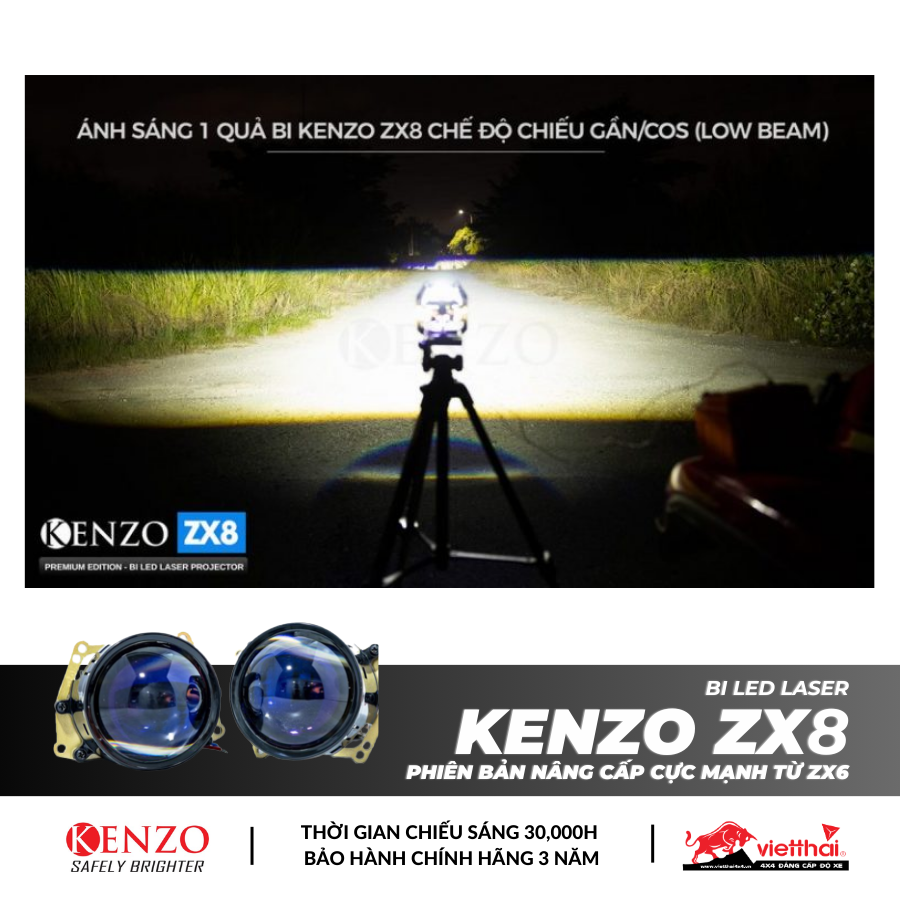 Bi Led Laser Kenzo ZX8 – Phiên bản nâng cấp cực mạnh từ ZX6