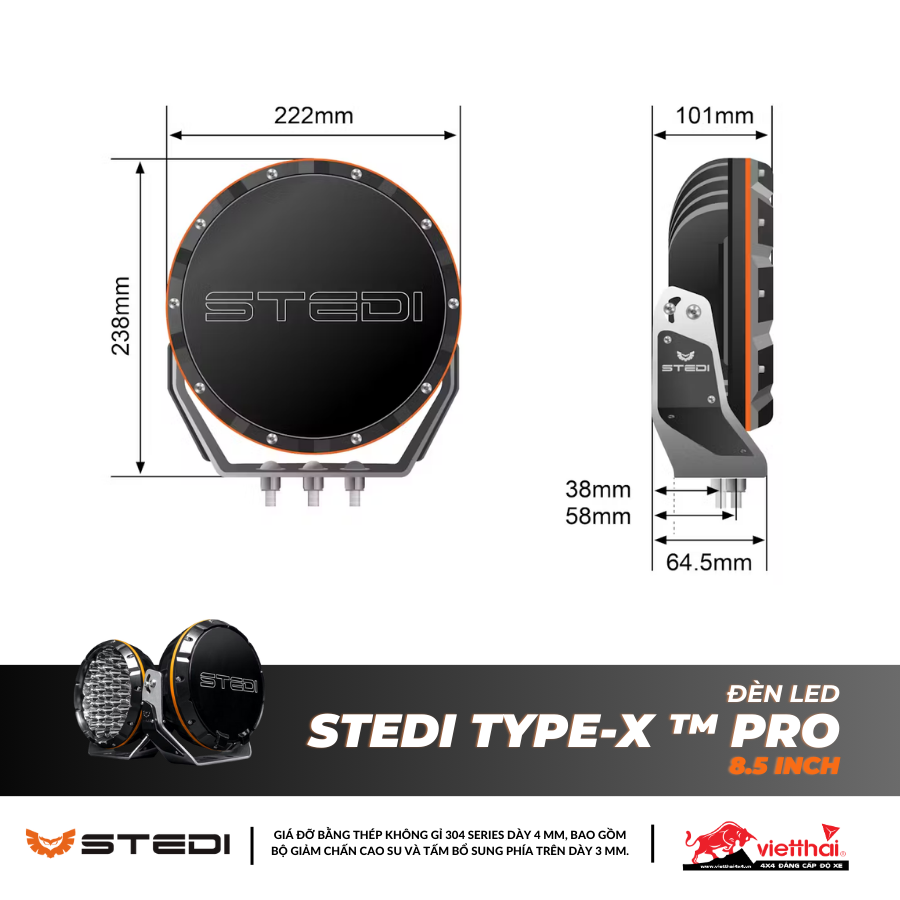 Cặp đèn LED Stedi Type-X ™ Pro 8.5 Inch