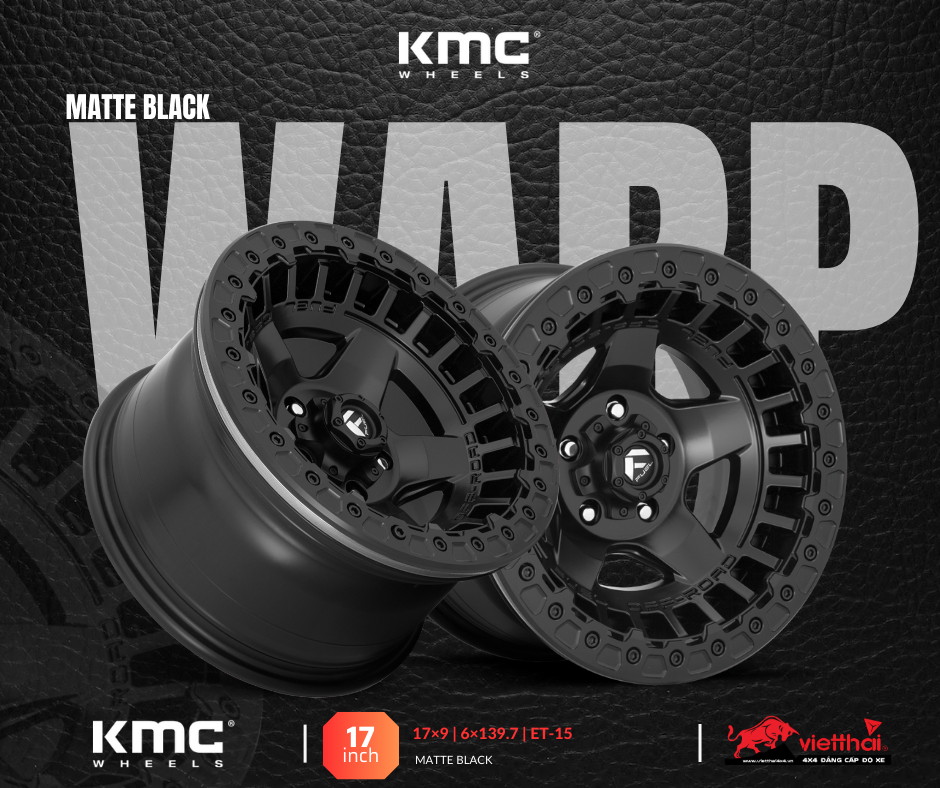 Mâm Fuel WARP Beadlock D118 17×9 | 6×139.7 | ET-15 (Màu Đen mờ)