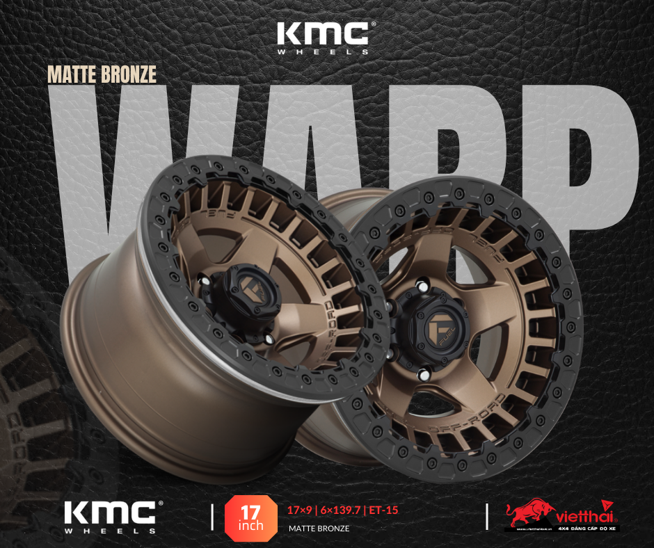 MÂM FUEL WARP BEADLOCK D119 17×9 | 6×139.7 | ET-15 (MÀU ĐỒNG VIỀN ĐEN)