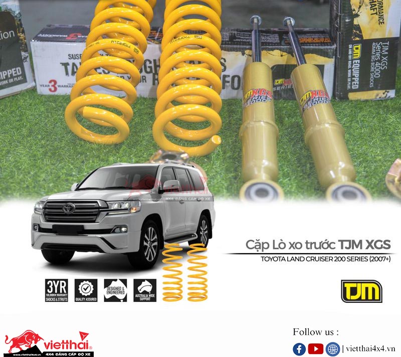 CẶP LÒ XO TRƯỚC CHO TOYOTA LAND CRUISER 200 SERIES (2007+) THƯƠNG HIỆU TJM| DÀNH CHO XE NGUYÊN BẢN