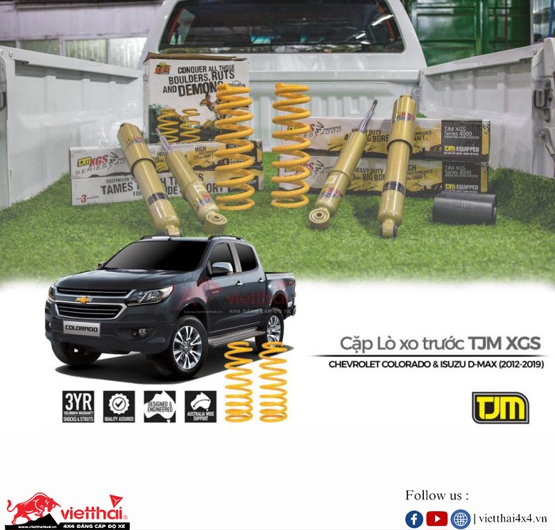 CẶP LÒ XO TRƯỚC VÀ SAU TJM  CHO CHEVROLET COLORADO (2016+) | DÀNH CHO XE NÂNG CẤP CẢN & TỜI