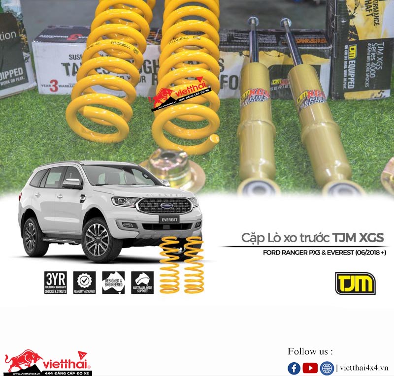 CẶP LÒ XO TRƯỚC VÀ SAU TJM CHO FORD RANGER & EVEREST (2018+) | DÀNH CHO XE NÂNG CẤP CẢN & TỜI