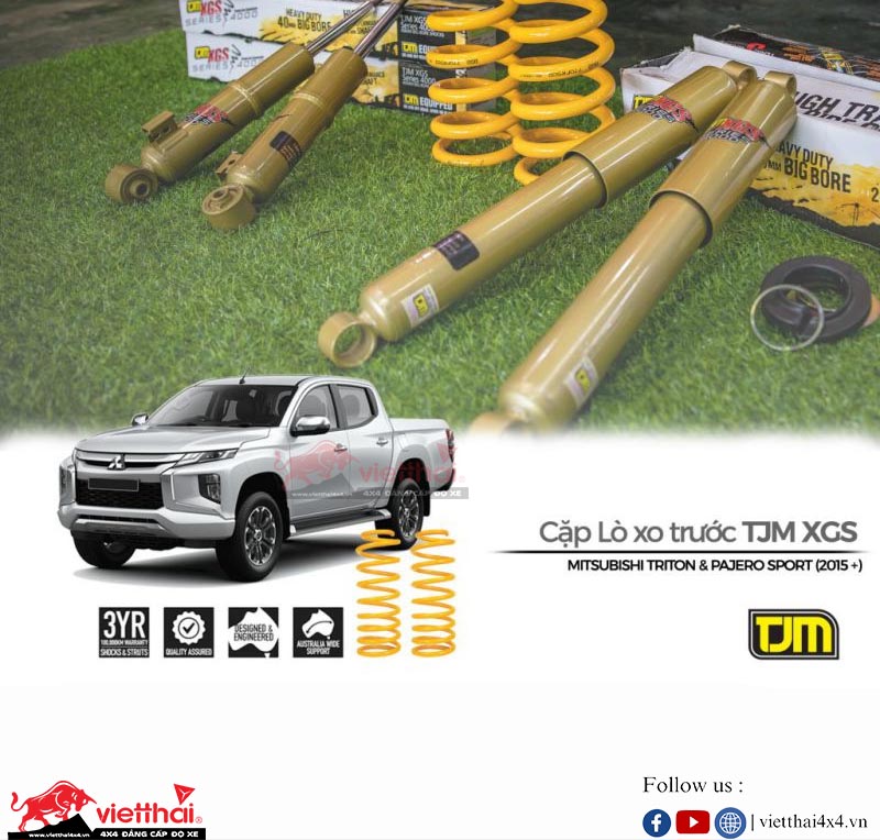 CẶP LÒ XO TRƯỚC VÀ SAU THƯƠNG HIỆU TJM CHO MITSUBISHI TRITON MQ (2015+) | DÀNH CHO XE NÂNG CẤP CẢN & TỜI
