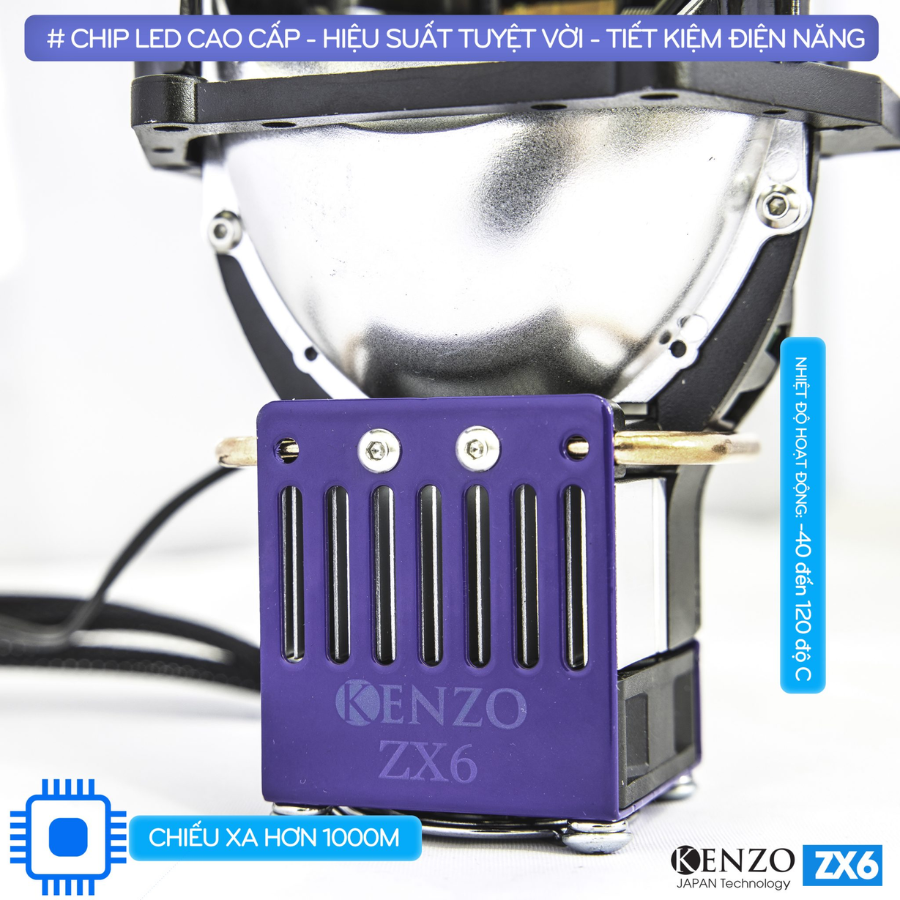 Bi Led Laser Kenzo ZX6 | Đỉnh cao của công nghệ tăng sáng