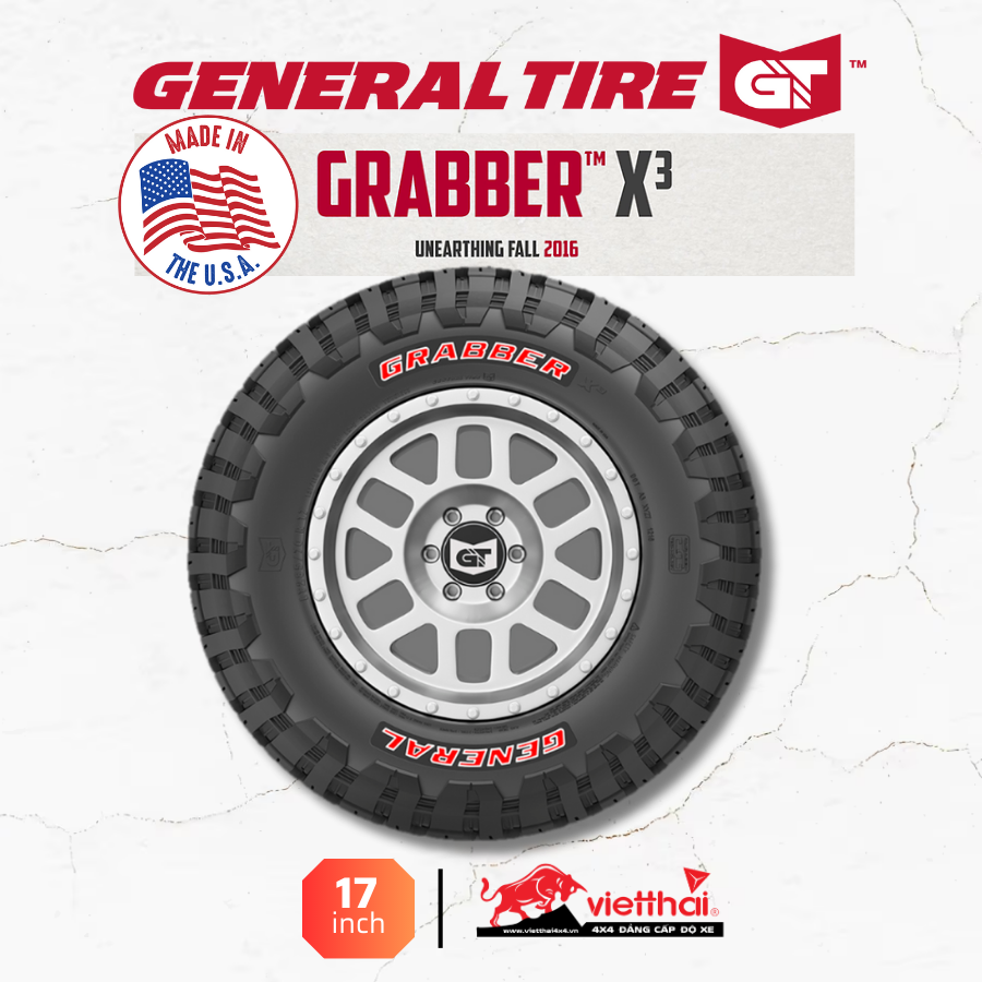 Lốp địa hình General Grabber X3 – Phiên bản đặc biệt chữ Đỏ (Made in USA)