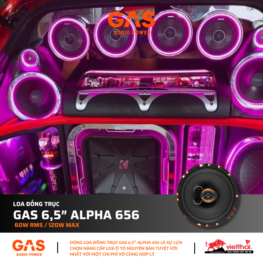 Loa đồng trục GAS 6,5″ ALPHA 656 | 60W RMS / 120W MAX