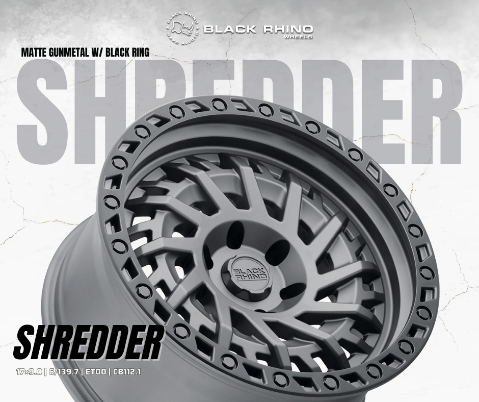 Mâm Black Rhino Shredder RF™ 17×9.0 | 6/139.7 | ET00 | CB112.1 (Màu Đen mờ)