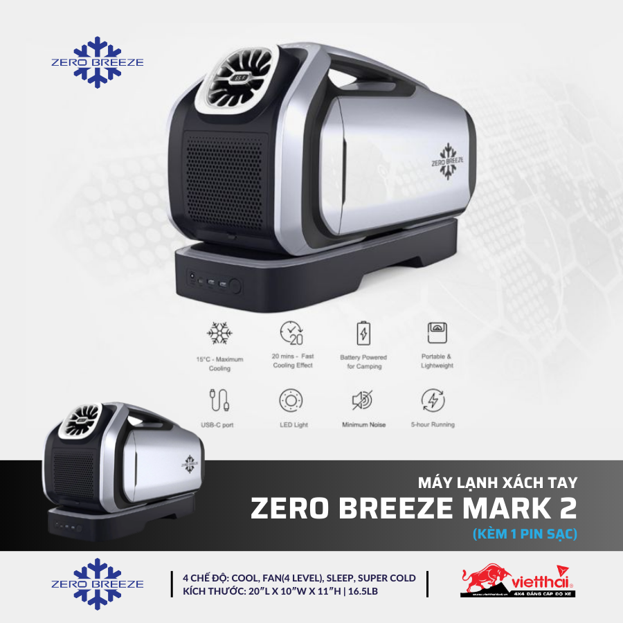 Máy lạnh xách tay Zero Breeze Mark 2 (kèm 1 Pin sạc)
