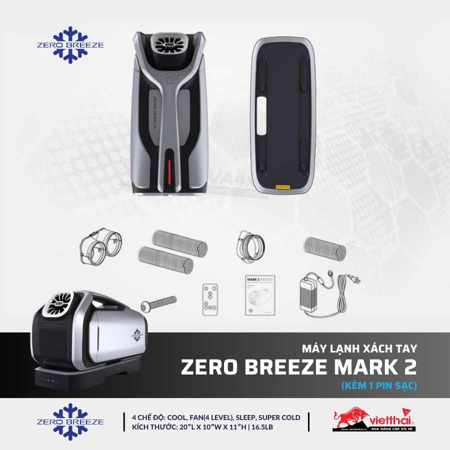 Máy lạnh xách tay Zero Breeze Mark 2 (kèm 1 Pin sạc)