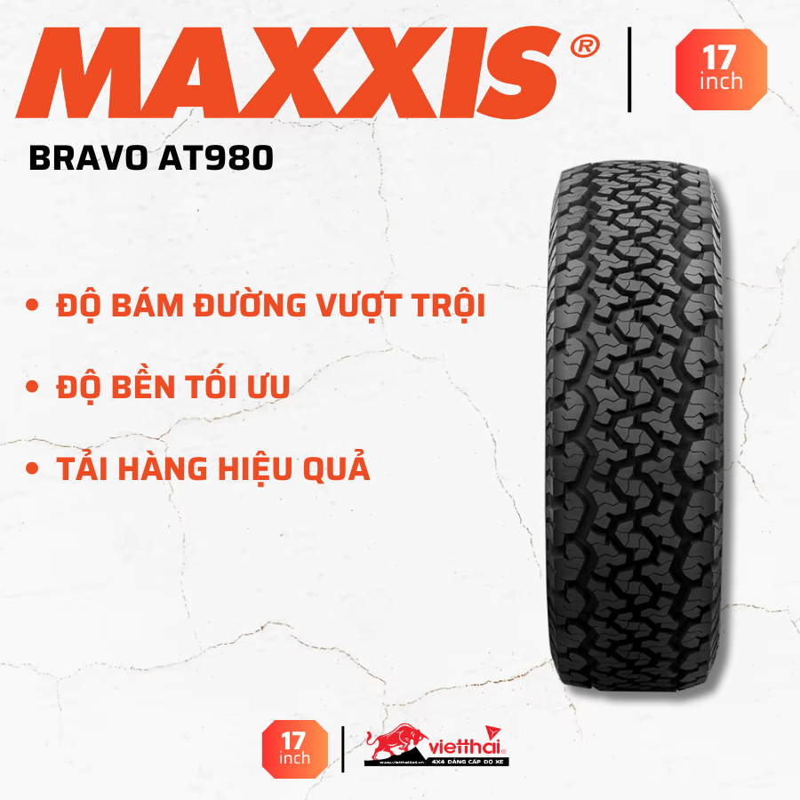 Lốp All Terrain Maxxis Bravo AT980 – Made in Thailand
