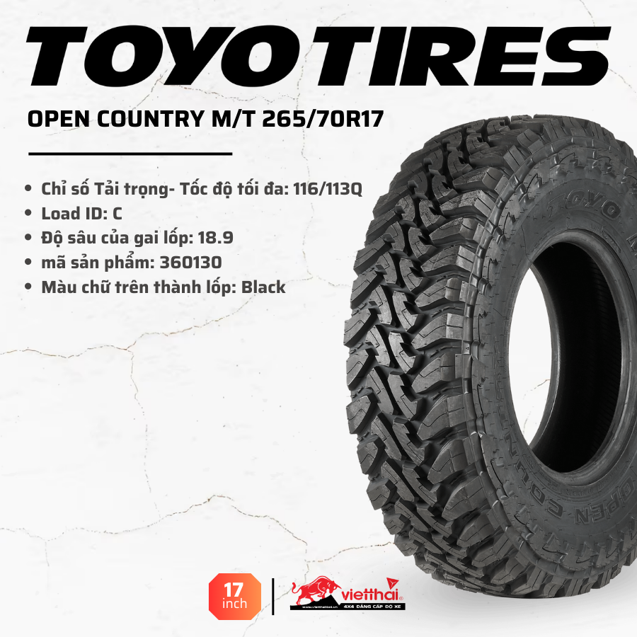 Lốp Offroad Toyo Open Country M/T 265/70R17
