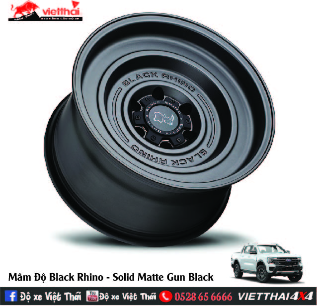 Mâm Black Rhino Solid Gun Black