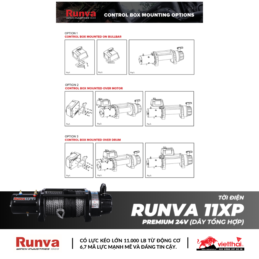 TỜI RUNVA 11XP PREMIUM 24V VỚI DÂY TỔNG HỢP