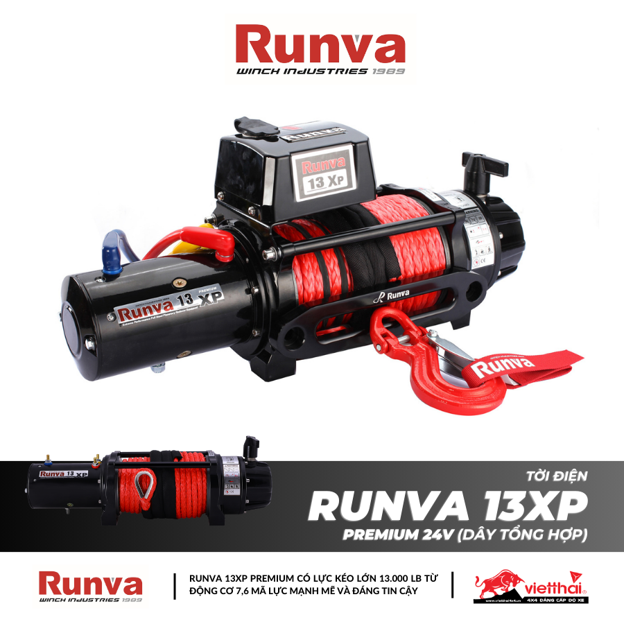 TỜI RUNVA 13XP PREMIUM 24V VỚI DÂY TỔNG HỢP