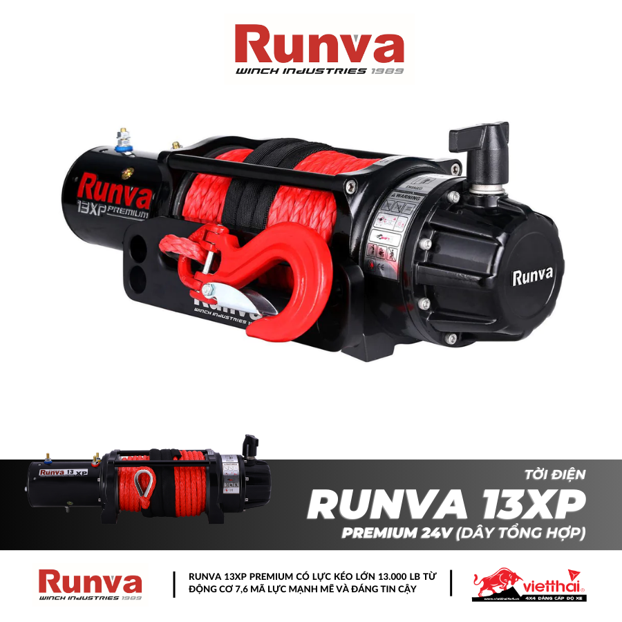 TỜI RUNVA 13XP PREMIUM 24V VỚI DÂY TỔNG HỢP