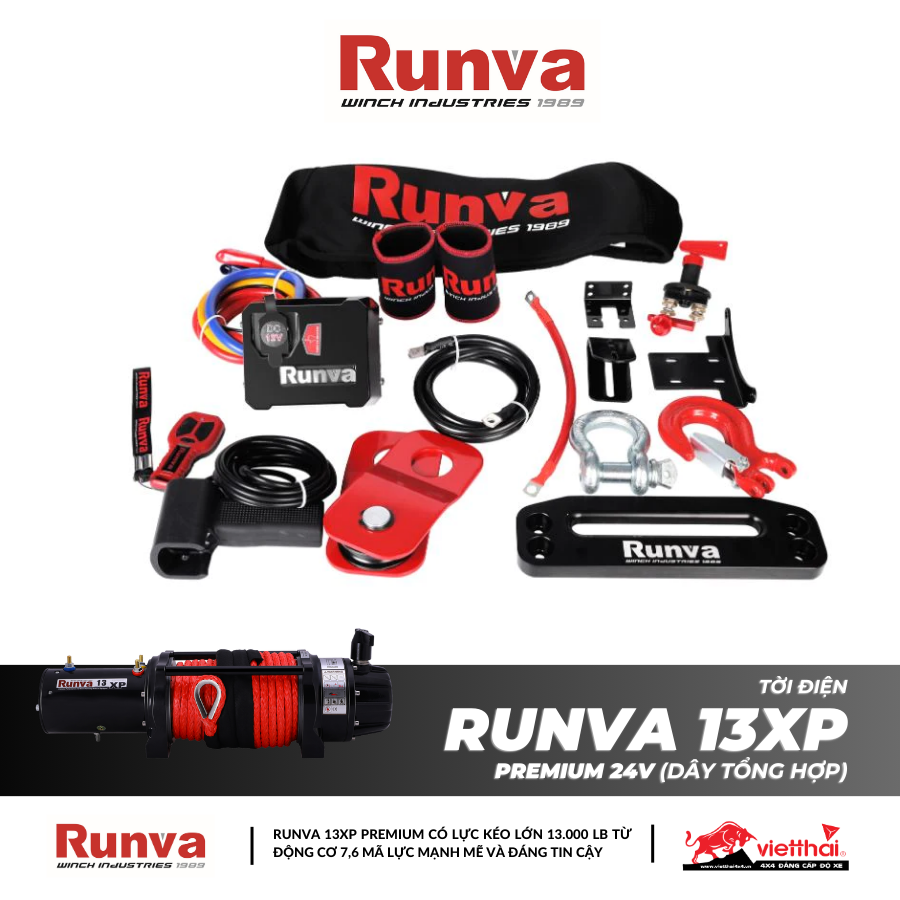 TỜI RUNVA 13XP PREMIUM 24V VỚI DÂY TỔNG HỢP