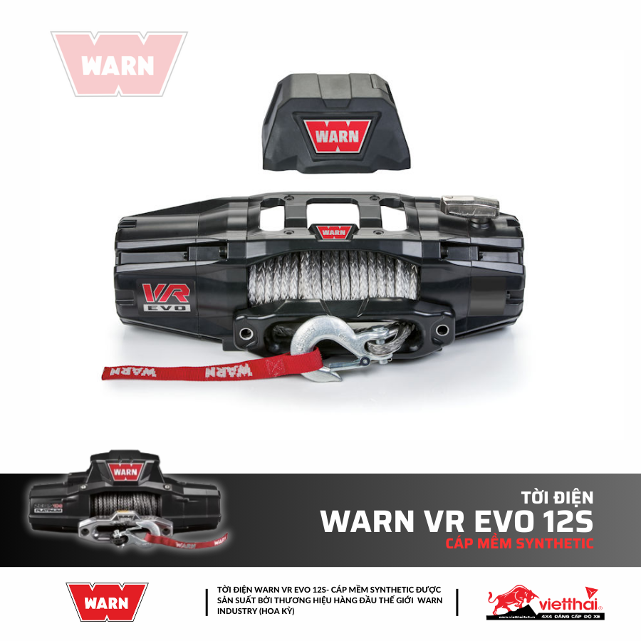 Tời điện Warn VR Evo 12S- Cáp mềm SYNTHETIC