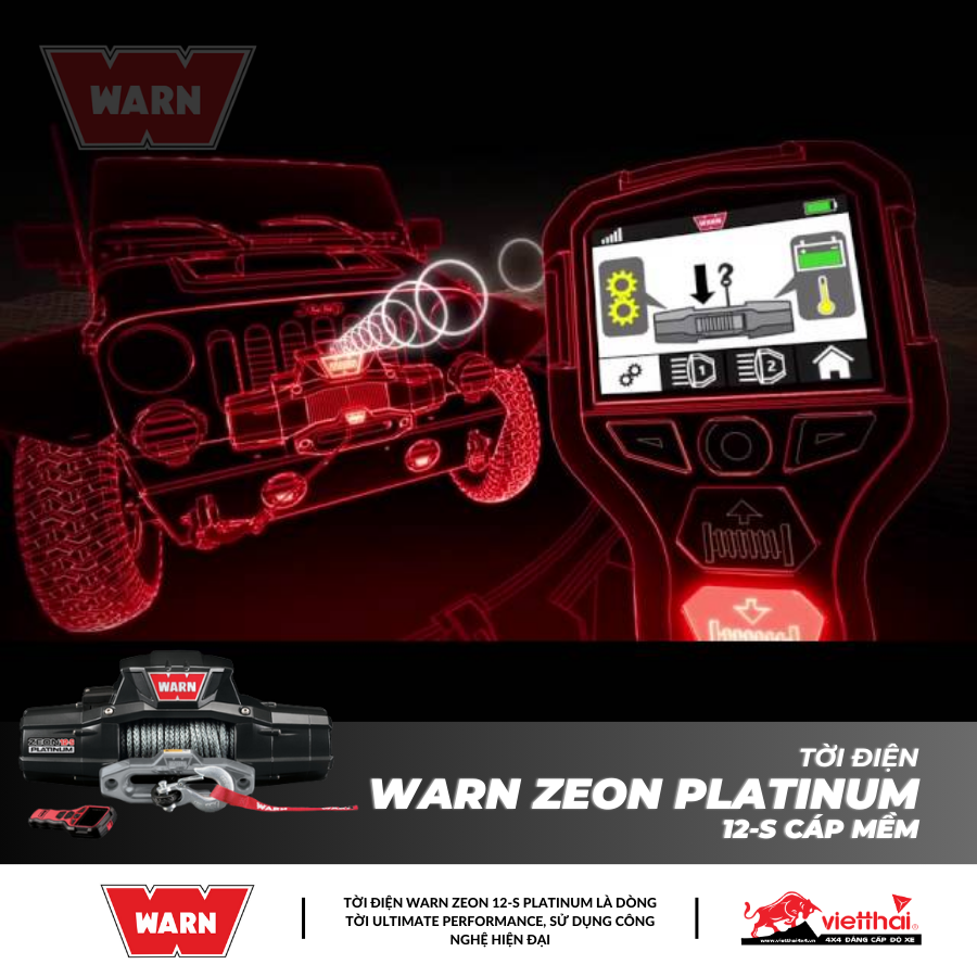 Tời điện Warn Zeon Platinum 12-S cáp mềm