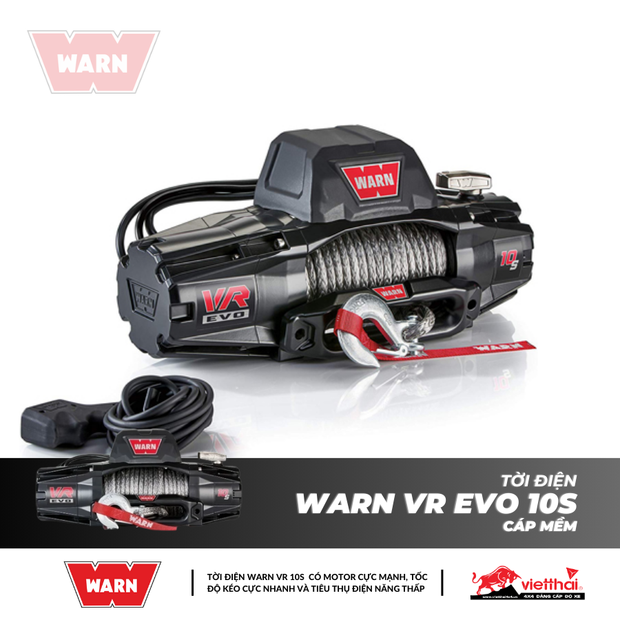 Tời Warn VR EVO 10S cáp mềm