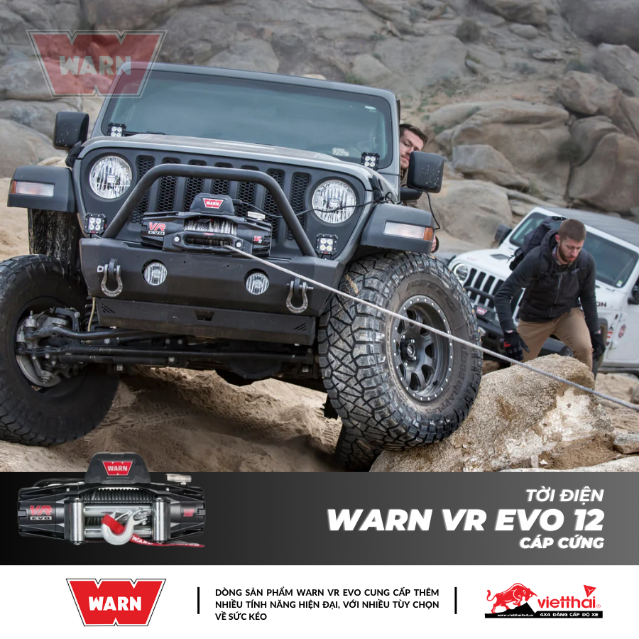 Tời Warn VR EVO 12 cáp cứng