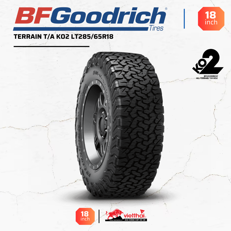 Lốp BFGoodrich All-Terrain T/A KO2 LT285/65R18 (Made in USA)