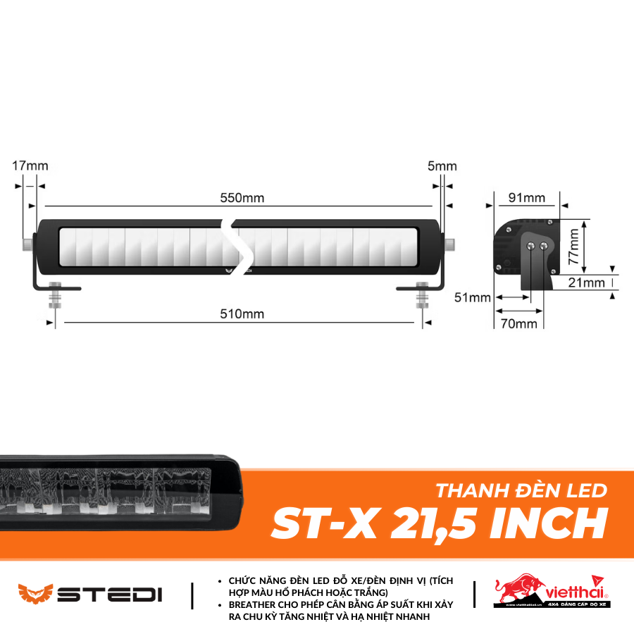 THANH ĐÈN LED ST-X 21,5 INCH