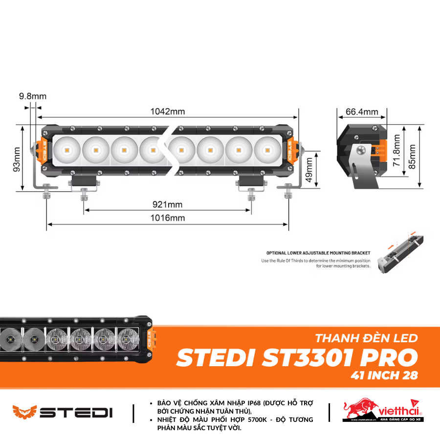 THANH ĐÈN LED ST3301 PRO 41 INCH 28