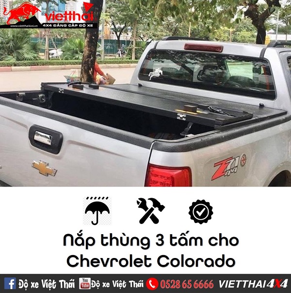Nắp thùng 3 tấm cho xe bán tải Chevrolet Colorado