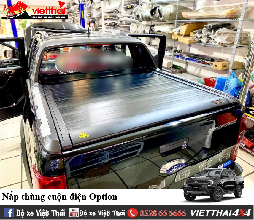 Nắp thùng cuộn điện Option cho Ford Ranger.