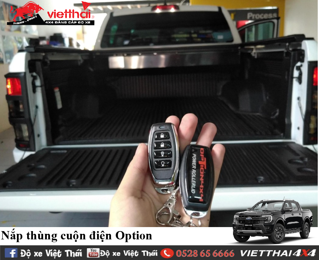 Nắp thùng cuộn điện Option cho Ford Ranger.