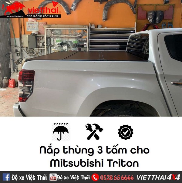Nắp thùng 3 tấm cho xe bán tải Mitsubishi Triton